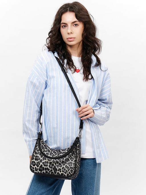 LACCOMA сумка Амира-леопард черный эко кожа хлопок фото 3