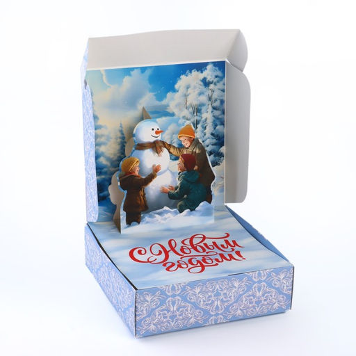 Подарочная коробка новогодняя складная Зимняя сказка, 16.5 х 16.5 х 5 см - Дарите счастье фото 2