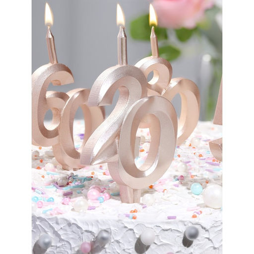 Свеча в торт «Юбилейная», цифра 80, 10 см, шампань