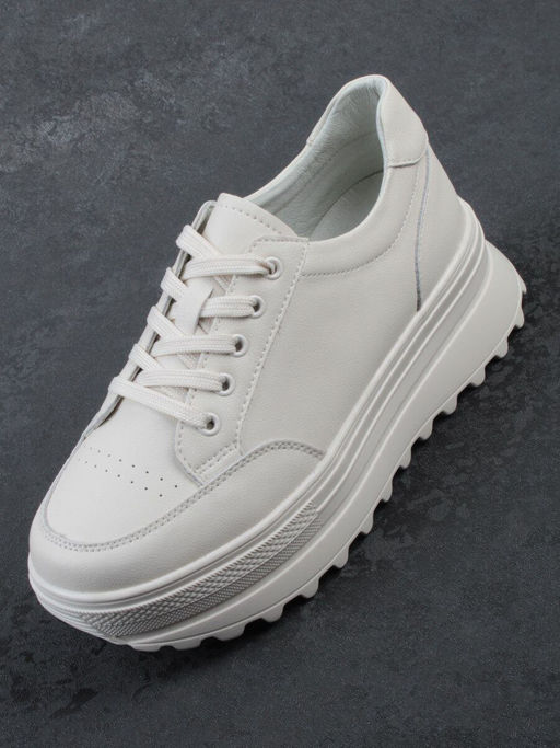 03-YC282-2 BEIGE Кроссовки женские (натуральная кожа) - Фабричный китай фото 8