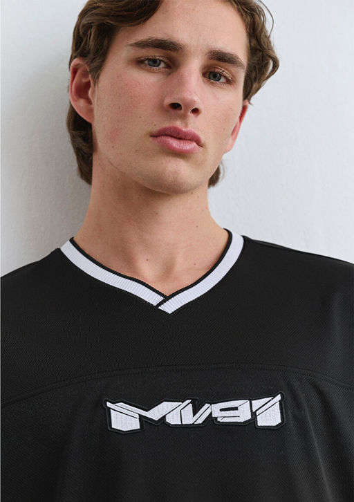 MV91 Nak?s Detayl? Siyah Tisort - Mavi фото 5