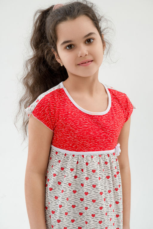 Ночная сорочка детская из кулирки Ярославна сердца - Амадэль фото 5