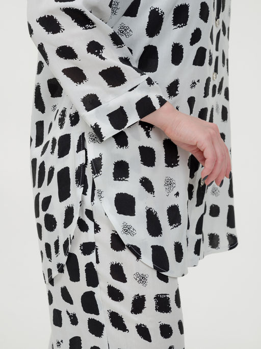 Рубашка из штапеля удлиненная белая - Odis фото 9