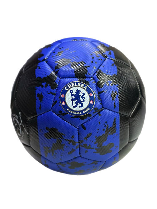 Мяч футбольный, размер 5, 350гр (7443) "Футбольные клубы" на черном фоне