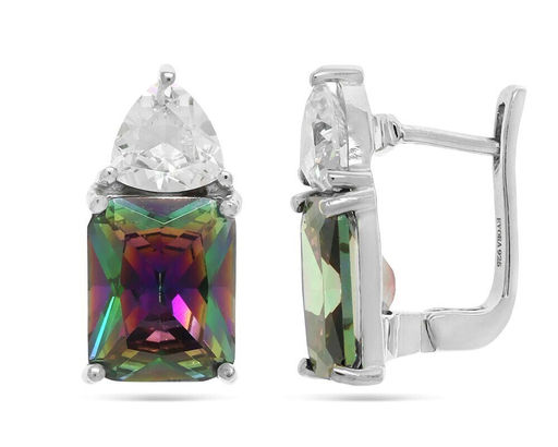 Серьги, мистик кварц, Эмилия