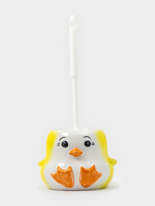 Ёршик для унитаза с подставкой «Цыплёнок», фарфор