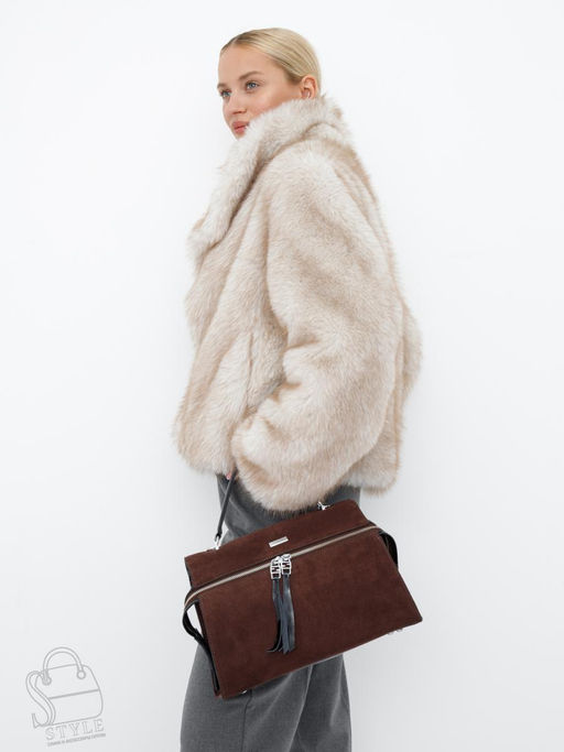 Сумка женская кожаная 9675MSS coffee Velina Fabbiano-Safenta в Новосибирске