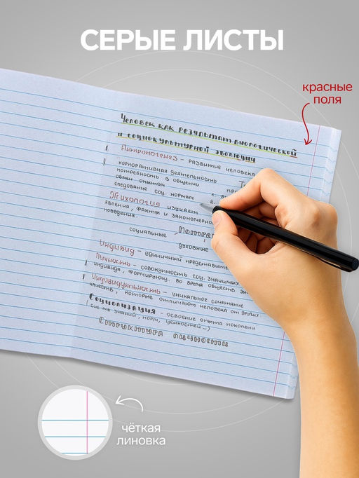 Цена за 10 шт. Тетрадь 96 листов в линейку Calligrata «Город», серые листы, МИКС