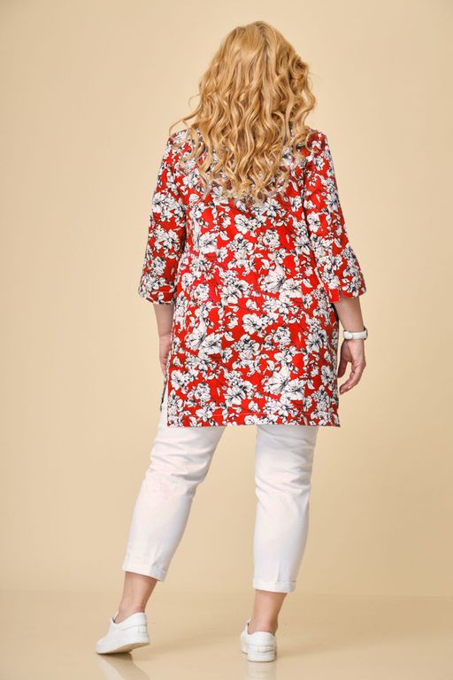 Жакет БелЭльСтиль 756 красно-белые цветы фото 2