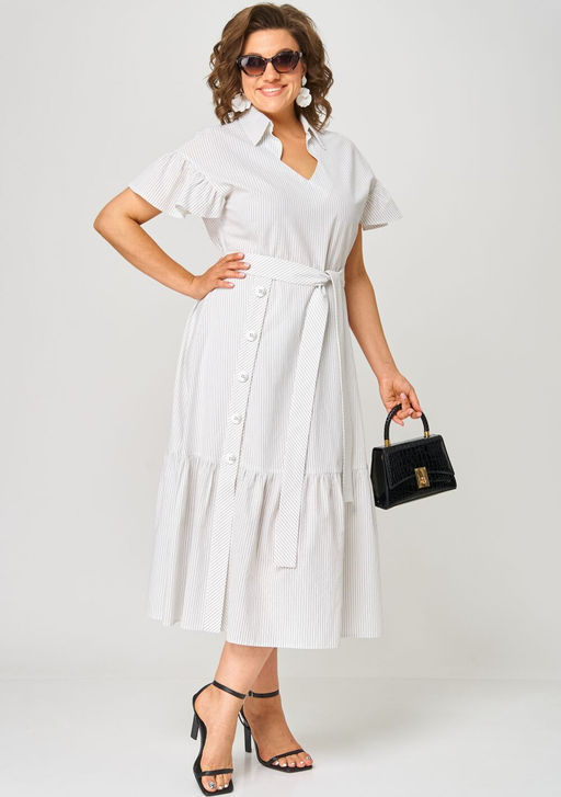 Платье EVA GRANT 7325О белый в полоску
