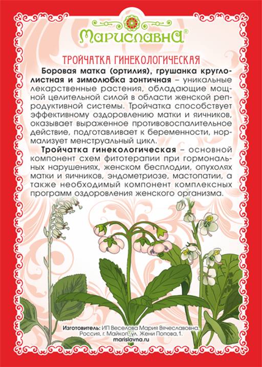 "Тройчатка гинекологическая" сбор трав