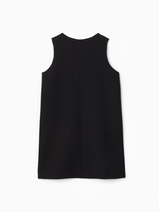 Платье женское короткое с гипюром MINAKU: Party Dress, чёрное, размер 46