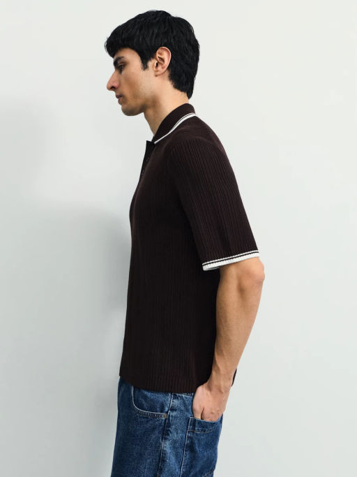 Джемпер поло фактурной вязки / Zarina фото 4