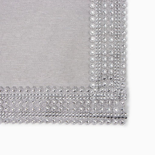 Скатерть Этель со стразами, 85×85 ±5 см, цвет серый, п/э