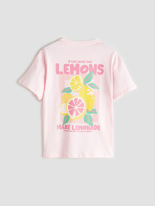 Bisiklet Yaka ?i?ekli K?z ?ocuk Ti??rt