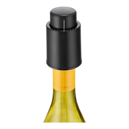 Вакуумная пробка для бутылки с маркировкой даты Walmer Wine Time, 4.5 см, цвет черный  фото 2