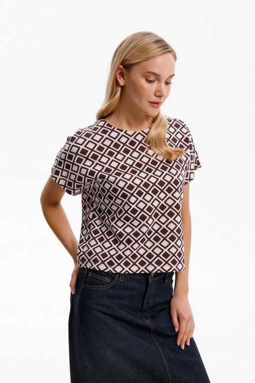 ЕВТ 3286/серо-сиреневый,ромбы фуфайка жен