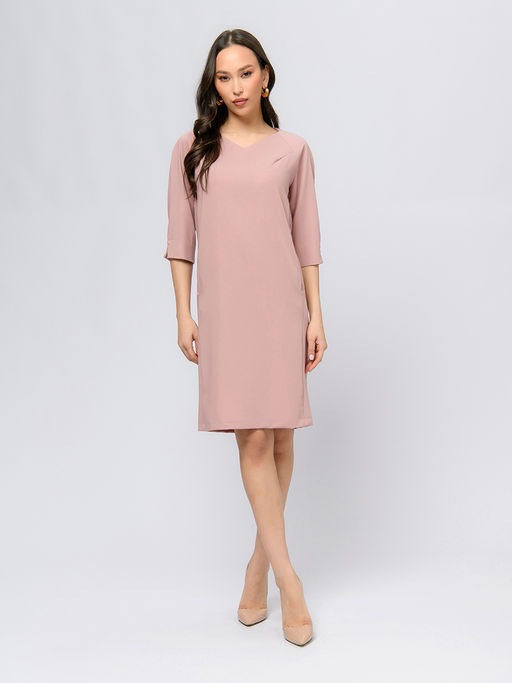 Платье розового цвета с рукавами 3/4 - 1001dress фото 2