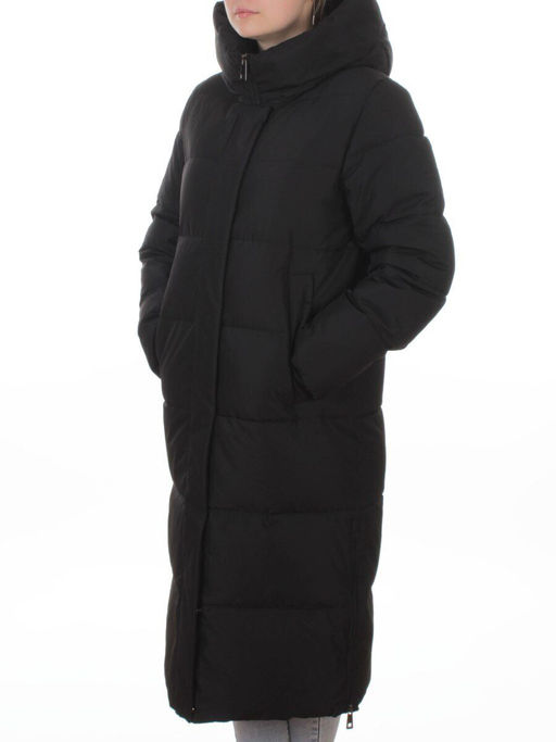 L667 BLACK Пальто зимнее женское (200 гр. холлофайбер)