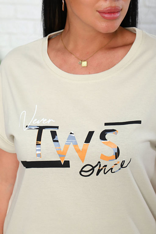 Костюм с брюками чинос, принт, бежевый (911-3) - Плиона фото 12