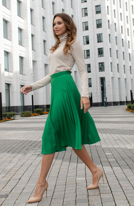 Юбка-гофре сочный зеленый - Donna saggia фото 3