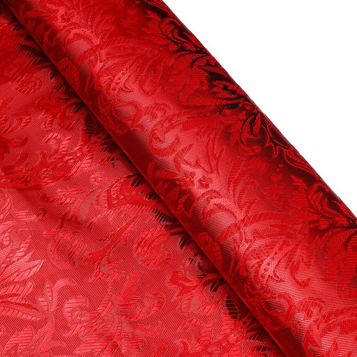 Ткань для рукоделия «Парча», серебро на красном, лоскут 50×50 см