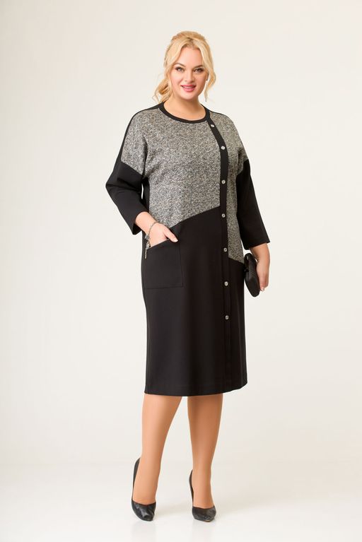 Блуза Swallow 803.2 черный+серебряный узор фото 812