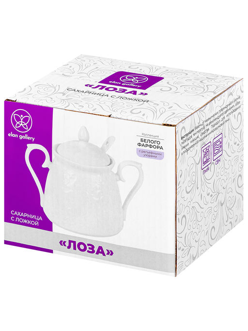 Сахарница 350 мл 14,5*10*11,5 см Лоза, с ложкой - Elan gallery фото 4