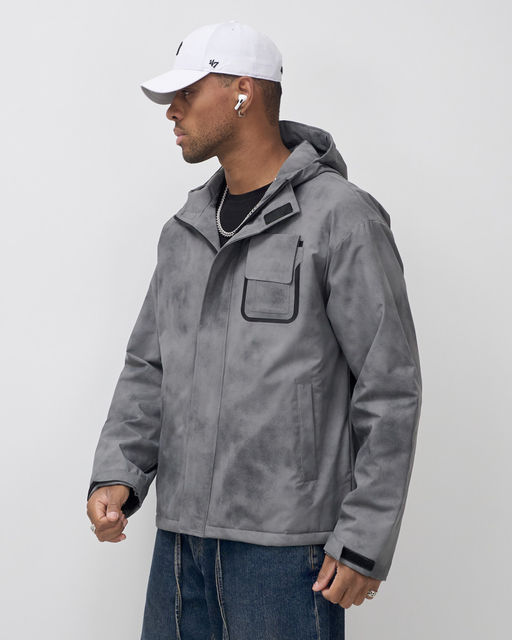 Куртка спортивная мужская весна осень серого цвета 25473Sr - Mtforce фото 2