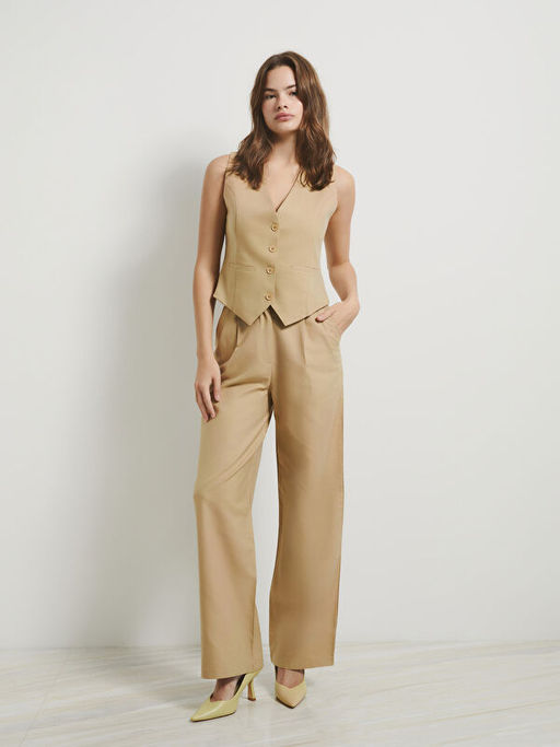 Standart Fit Geni? Pa?a Kad?n Pantolon