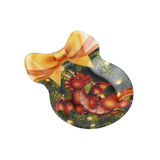 Блюдо стеклянное сервировочное Доляна «Бант. Дракоша», 18.5×13 см