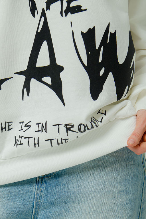 Арт. 15134 Свитшот женский оверсайз 46-52 (4 шт) Цвет:молочный