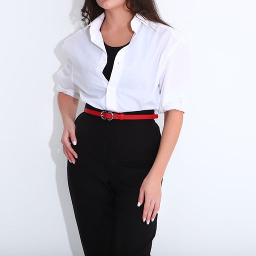 Ремень женский, ширина 1,5 см, винт, пряжка металл, цвет красный - Simaland фото 3