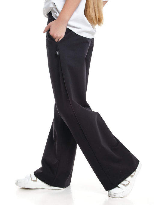 Брюки с карманами черные школьные штаны 22-2008 черный - Mini maxi фото 4