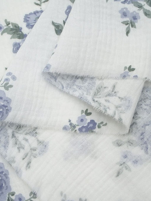 Муслин двухслойный с эф.жатости Марета цв.белый, ш.1.35м, хл-100%, 120гр/м.кв - Купава фото 7