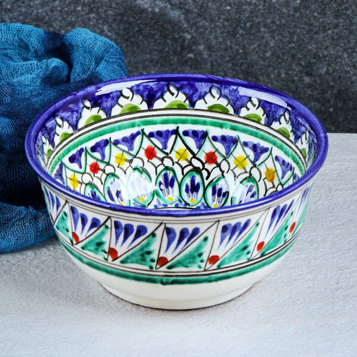Коса Риштанская Керамика Узоры 14,5 см, малая, синяя - Шафран фото 5