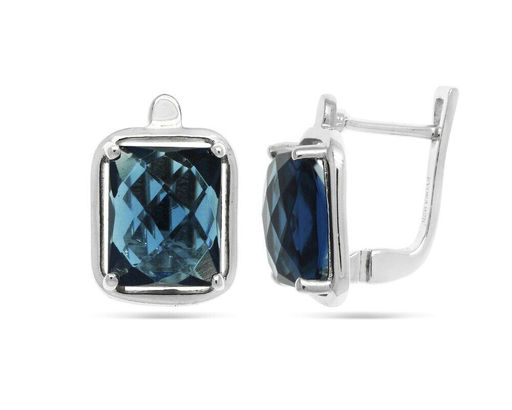 Серьги из серебра танзанит выращ., Астра2