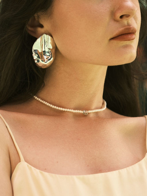 Серьги пластик Кофейное зерно, цвет серебро - Qf фото 5