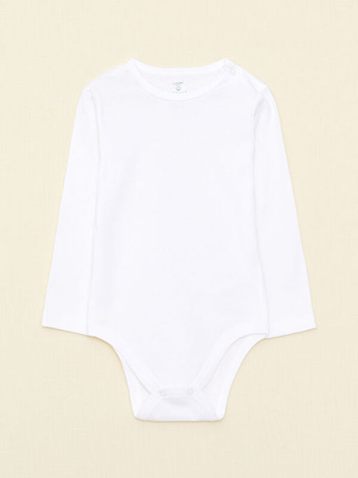 Bisiklet Yaka Uzun Kollu Basic Organik Pamuklu Erkek Bebek ??t??tl? Body 2li - Waikiki фото 2