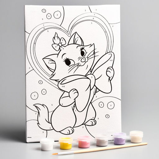Картина по номерам для детей Кошечка Мари, 21?15 см, Коты Аристократы - Disney фото 7