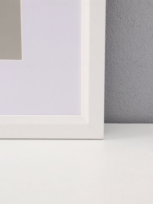 Фоторамка для фото 40×50 см, с паспарту (30×40 см), Anna, МДФ, белый (пластиковый экран)