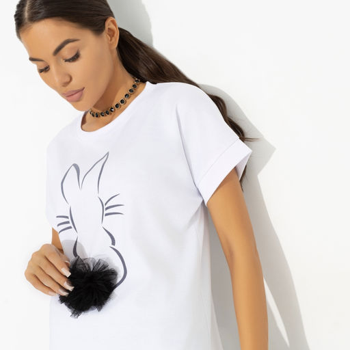 Футболка с акцентным декором В твою честь (белый) - Charutti фото 3