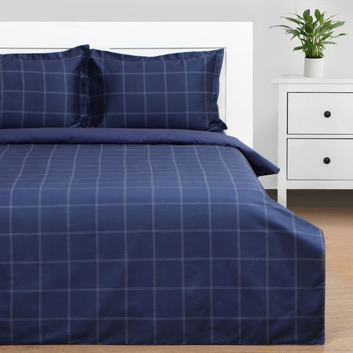 Постельное бельё Этель 2 сп Cage: dark blue, 175х215 см, 200х215 см, 50х70+3 см-2 шт, мако-сатин, 114г/м2  фото 3