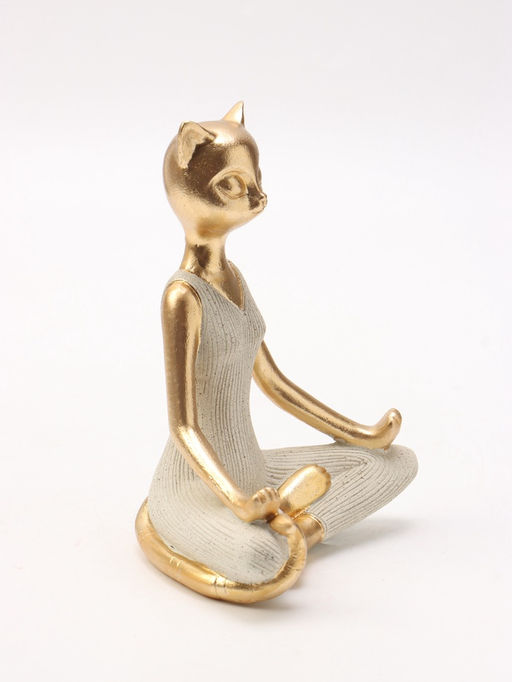 Фигура интерьерная «Кошка - поза лотоса», 13×8.5×16.5 см