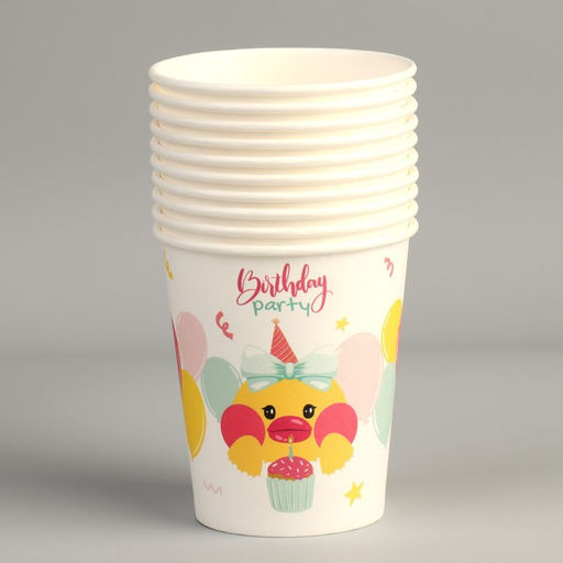 Цена за 10 шт. Стакан бумажный Уточка, 250 мл - Страна карнавалия фото 2