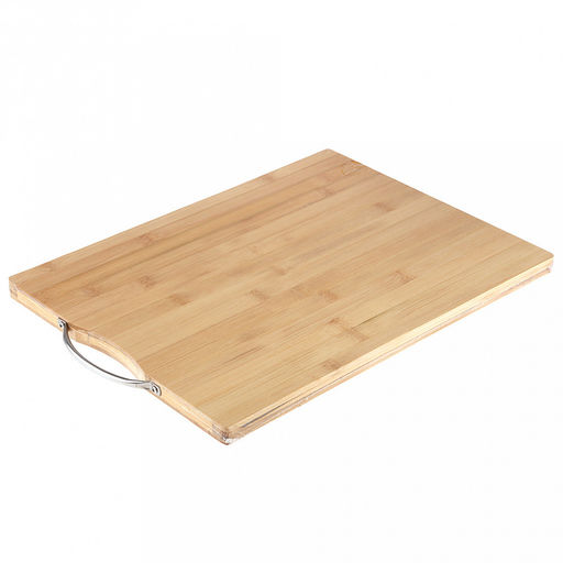 Доска разделочная бамбуковая 40х29х1,7см "Ручка" с металлической ручкой (Китай)