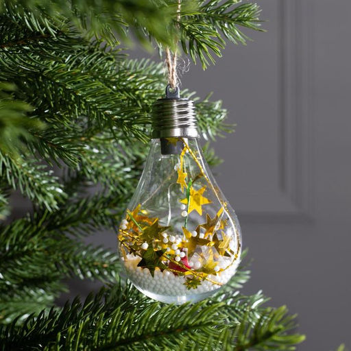 Ёлочный шар Шишки с желтой мишурой, 5 LED, от батареек, свечение белое - Luazon lighting фото 7