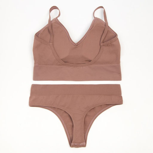 Комплект нижнего белья женский (топ, трусы) Collorista, цвет кофе, размер 42-44