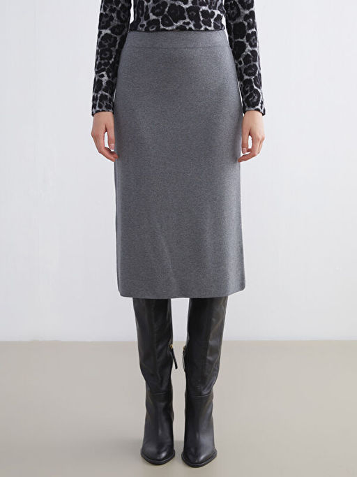 Beli Lastikli Triko Etek