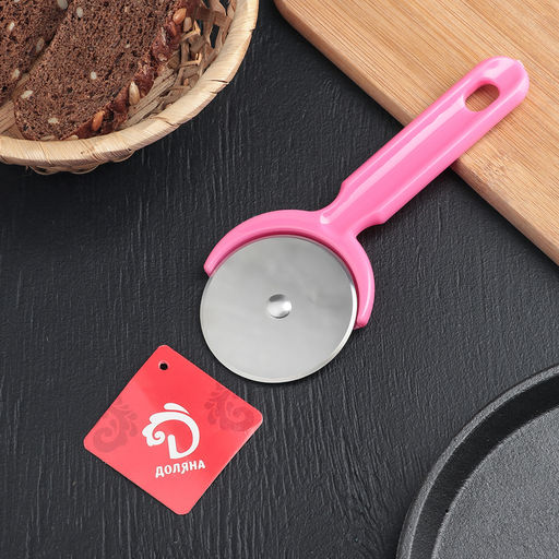 Нож для пиццы и теста Доляна «Наклон», 16.5 см, цвет МИКС